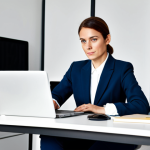 공간디자이너를 위한 협상 스킬 - Businesswoman in a Modern Office**

"A professional businesswoman in a modest business suit, sitting...