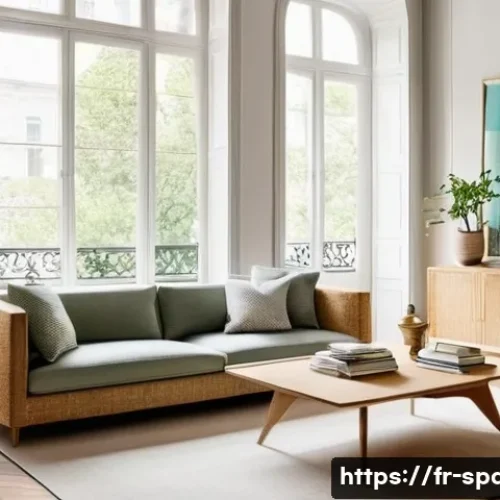 공간디자인 마케팅 전략 - **Prompt Title: Parisian Sustainable Elegance**
    A chic Parisian interior designer, a woman in he...